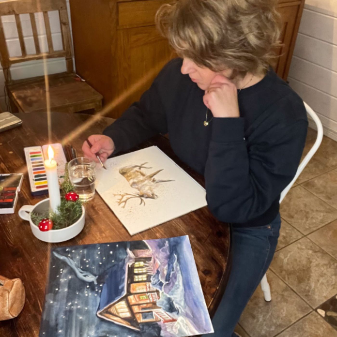 Charmigt julmotiv designade av Sara Idenfors.