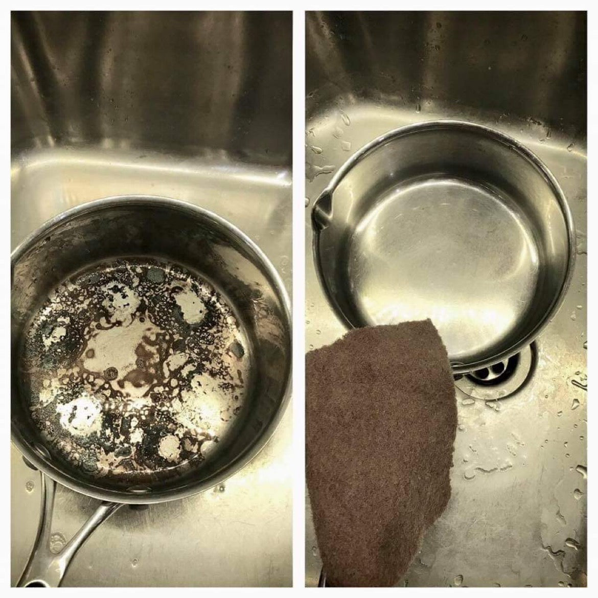 Ecofiberduk i användning – effektiv rengöring av stekgrytan utan kemikalier.