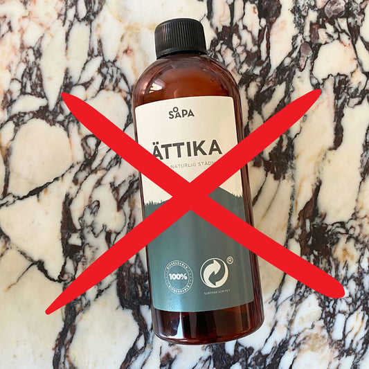 Undvik att använda ättika på dessa ytor