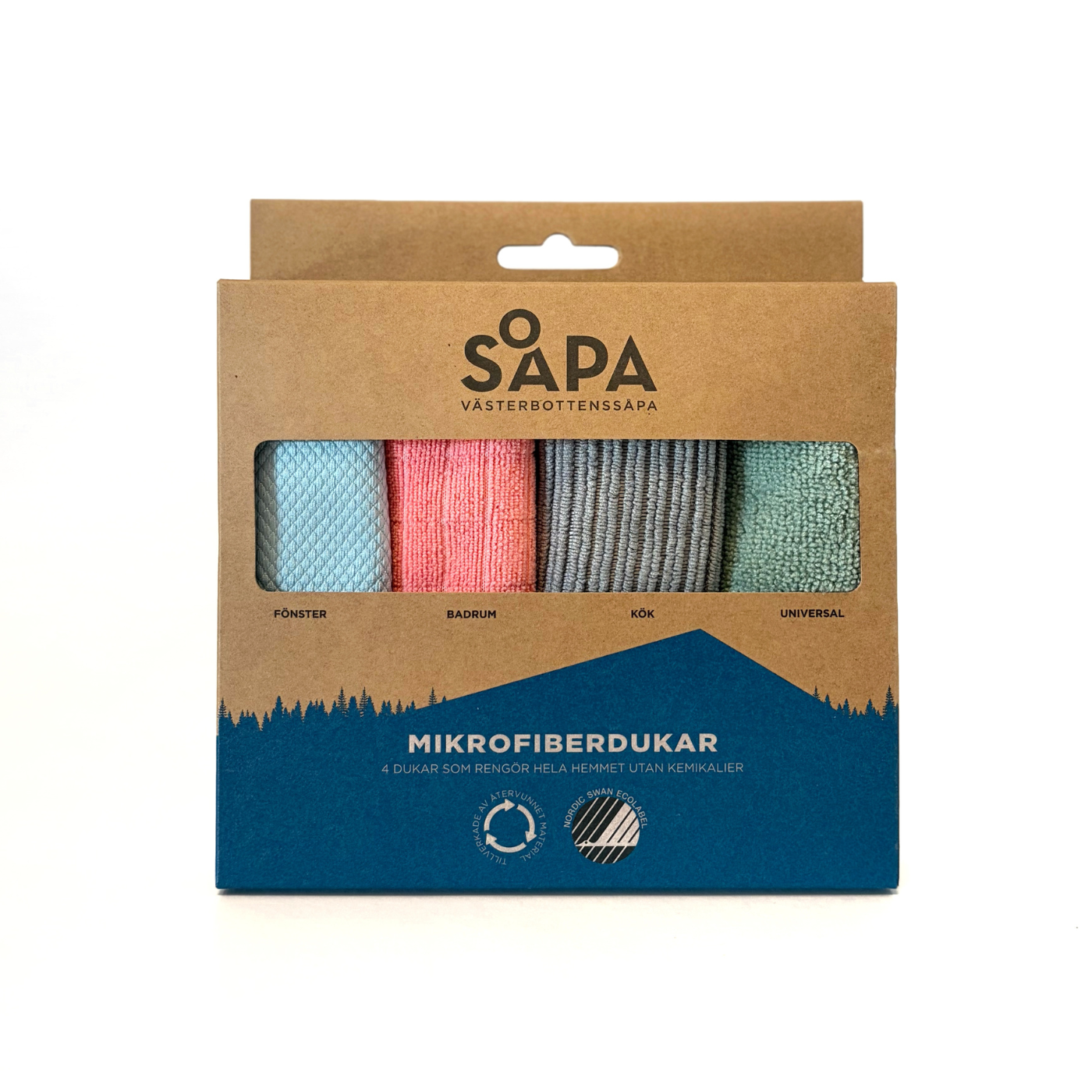 4-pack Mikrofiberdukar för kök, badrum, fönster & allrengöring