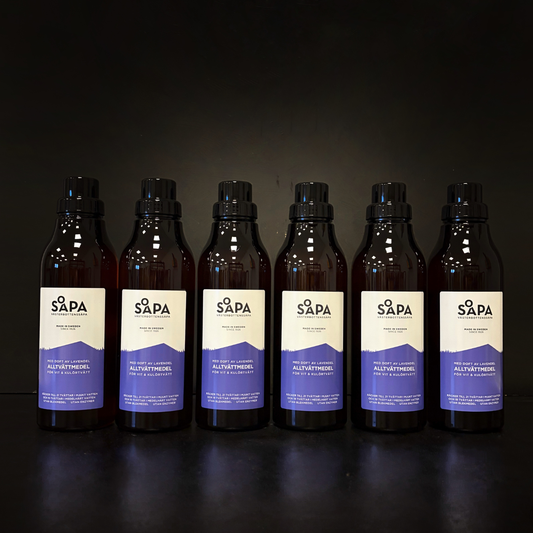 6-pack – Alltvättmedel – Tvättmedel för vit och kulörtvätt, 750 ml per flaska  – Doft av Lavendel