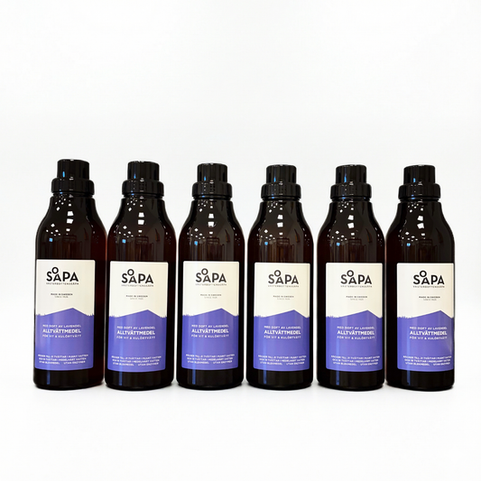 6-pack – Alltvättmedel – Tvättmedel för vit och kulörtvätt, 750 ml per flaska  – Doft av Lavendel