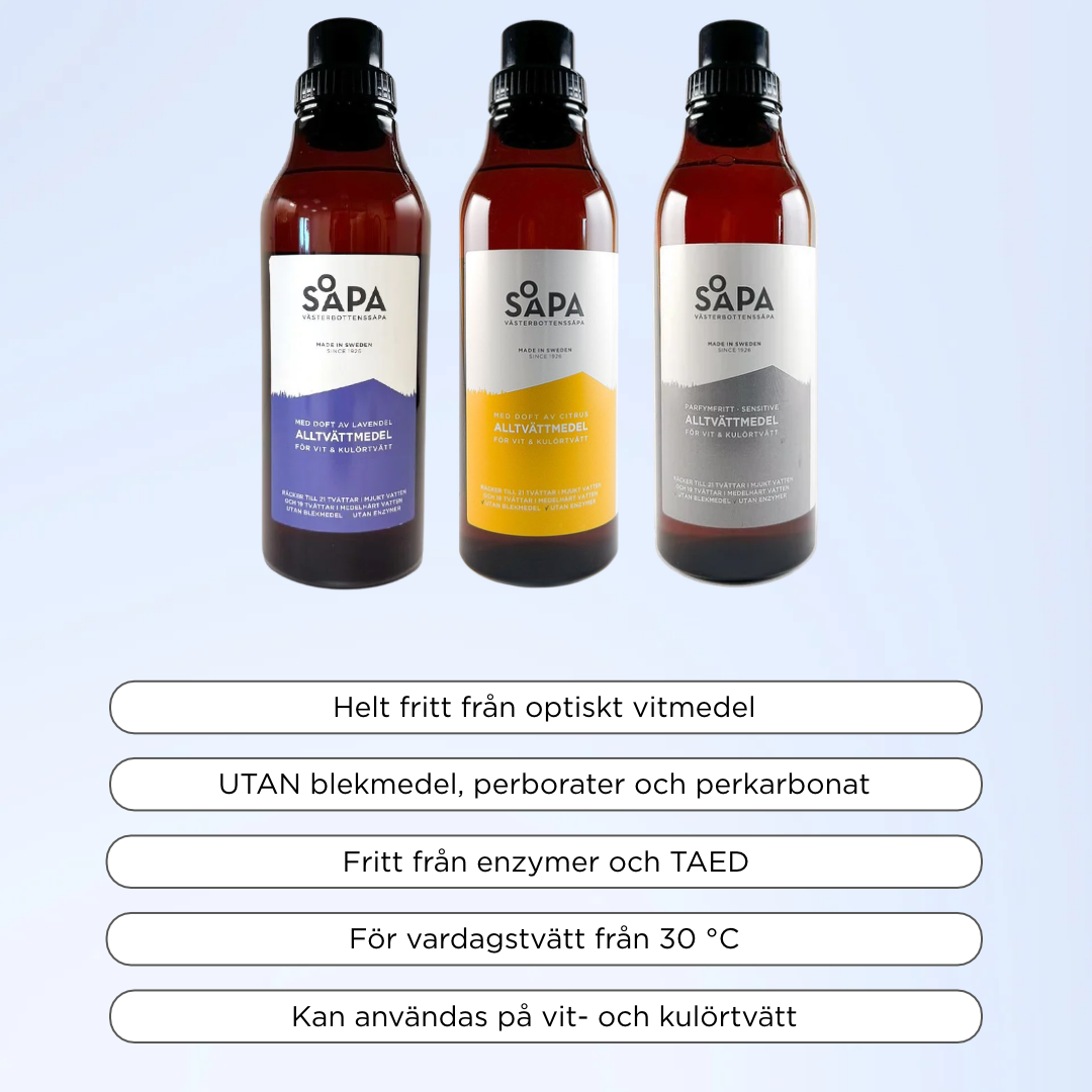 Alltvättmedel – Tvättmedel för vit och kulörtvätt, 750 ml