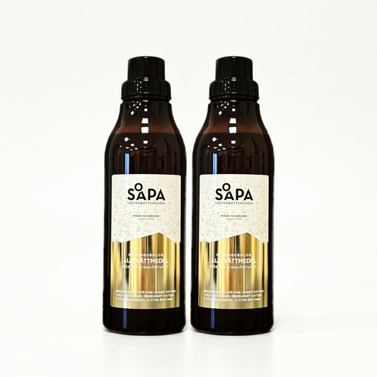 2-pack – Alltvättmedel – Tvättmedel för vit och kulörtvätt, 750 ml – Doft av Nyårsbubblor