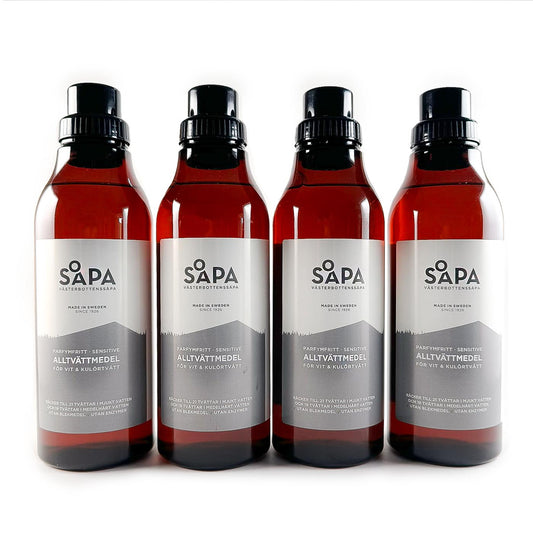4-pack - Alltvättmedel för vit och kulörtvätt - Parfymfritt · Sensitive