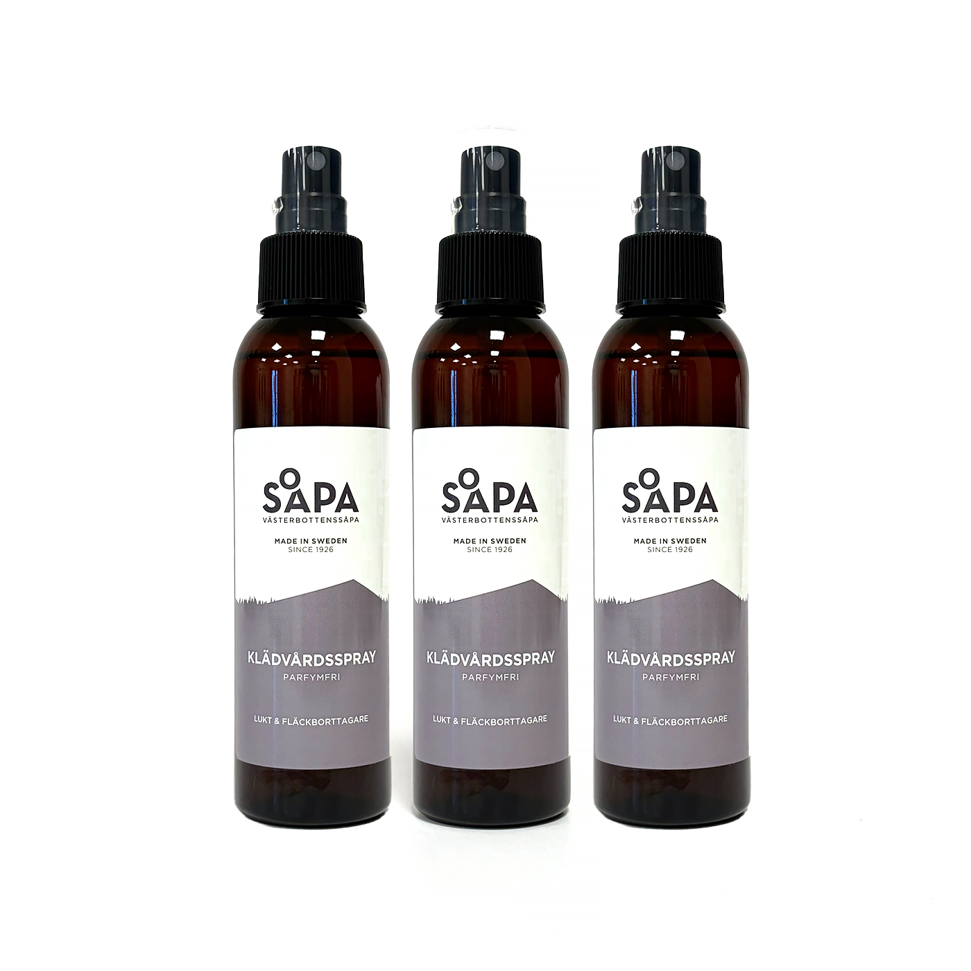 3-pack – Klädvårdsspray – Lukt och fläckborttagare, 150 ml – Parfymfri