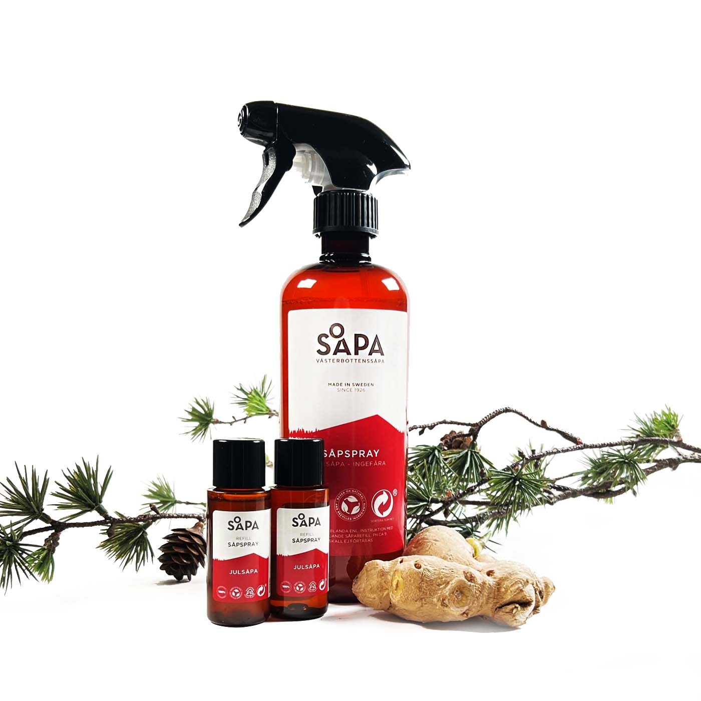 Soap spray All-purpose cleaning x2, Christmas soap, Ginger Scent