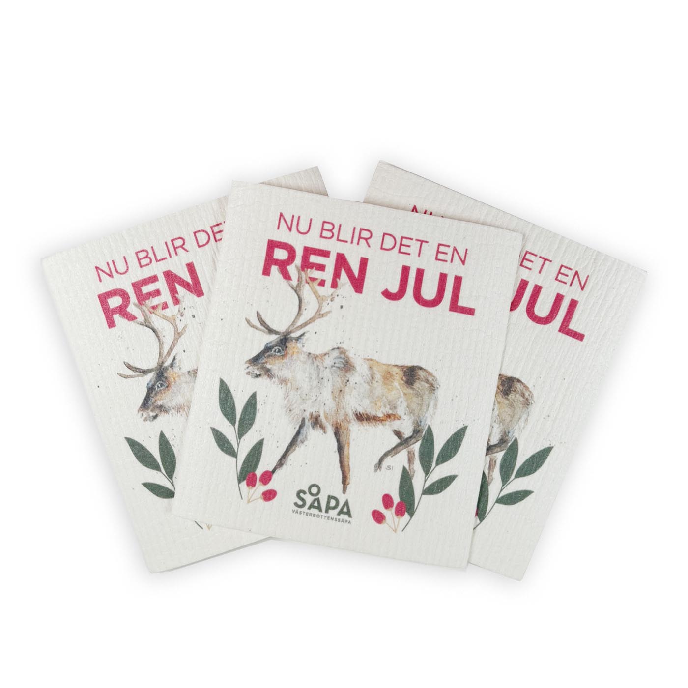 3-pack jultrasor med handritad design av Sara Idenfors.